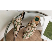 AAAAA Gucci GG Flower Jacquard Mules Beige 2081043