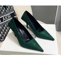 Low Price Balenciaga x Gucci Knife Crystal High Heel Pumps 8.5cm Green 081312