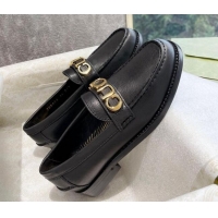 Good Product Gucci 'Gucci' Calf Leather Loafers Black 081318