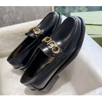 Perfect Gucci 'Gucci' Shiny Leather Loafers Black 081319