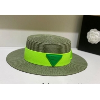 Trendy Design Bottega Veneta Straw Wide Brim Hat 031112 Green 2022