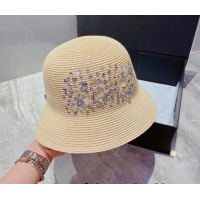 Trendy Design Miu Miu Crystal Straw Bucket Hat M2901 Beige 2022