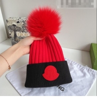 Best Price Moncler Knit Wool Hat M101902 Black/Red 2022