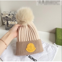 New Design Moncler Knit Wool Hat M101904 Beige 2022