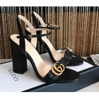 Stylish Gucci GG Leather Sandals Black 0908100