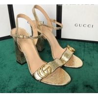 Good Product Gucci GG Leather Sandals 0908100 Gold