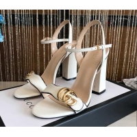 Duplicate Gucci GG Leather Sandals 0908100 White