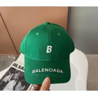 Discount Balenciaga Canvas Baseball Hat 101963 Green 2022