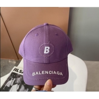 Super Quality Balenciaga Canvas Baseball Hat 101963 Purple 2022