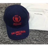 Promotional Balenciaga Canvas Baseball Hat B28116 Blue/Red 2022