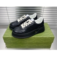 Pretty Style Gucci GG Leather Sneakers Black/White 092167