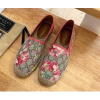 Best Product Gucci Flora Print GG Canvas Espadrilles Beige 01012