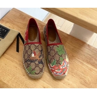 Most Popular Gucci Flora Print GG Canvas Espadrilles Brown 101014