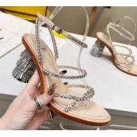 Grade Quality Fendi Crystal Sandals Nude 090878