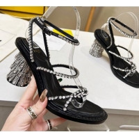 Leisure Fendi Crystal Sandals Black 090879