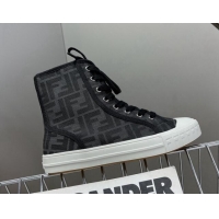 Shop Duplicate Fendi Domino Canvas High-top Sneakers Black 102957