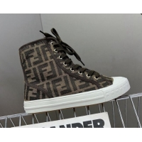 Classic Specials Fendi Domino Canvas High-top Sneakers Brown 102956