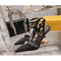 Good Looking Versace x Fendi Fendace First Crystal High Heel Pumps 9cm Black 110125