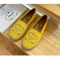 Pretty Style Prada Straw Espadrilles Yellow 082678