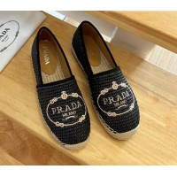 Best Price Prada Straw Espadrilles Black 082680