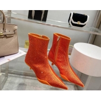 Duplicate Prada Crystal Ankle Boots 3.5cm Orange 102103