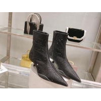 Luxury Prada Crystal Ankle Boots 3.5cm Black 102104