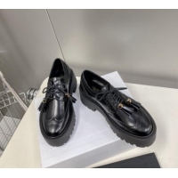 Trendy Design Celine Calfskin Leather Loafers Black 0825051