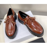 Perfect Celine Calfskin Leather Loafers 82502 Brown