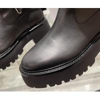 Grade Quality Celine Calfskin Ankle Boots with Buckle Black 090710