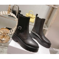 Best Price Celine Calfskin Ankle Boots with Buckle Black 090712