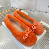 Purchase Celine Fur Flat Slippers Orange 090714