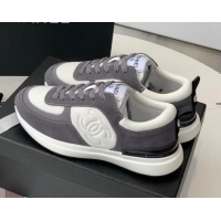 Most Popular Chanel Fabric & Suede Sneakers Dark Gray 082453