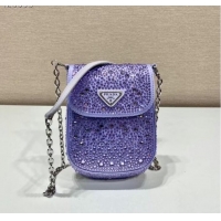 Grade Promotional Prada Prada crystal mini-bag 1BH185 purple