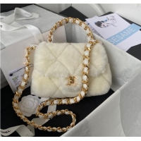 Trendy Design CHANEL SMALL FLAP BAG & Gold-Tone Metal AS3498 white