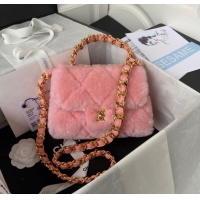 Inexpensive CHANEL SMALL FLAP BAG & Gold-Tone Metal AS3498 pink