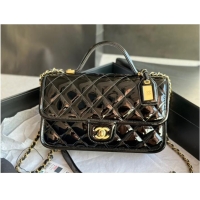 Most Popular Chanel SMALL FLAP BAG WITH TOP HANDLE AS3653 black