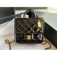 Top Quality Chanel MINI FLAP BAG WITH TOP HANDLE AS3652 black