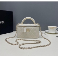 Top Quality Chanel mini Shoulder Bag Lambskin & Gold-Tone Metal 81208 white