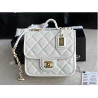 Good Quality Chanel MINI FLAP BAG WITH TOP HANDLE AS3652 white