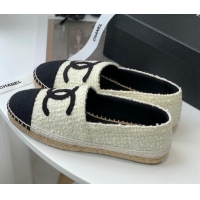 Popular Style Chanel Tweed Espadrilles G29762 Light Beige