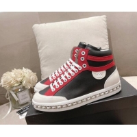 Sumptuous Chanel Calfskin High-top Sneakers Black 082739