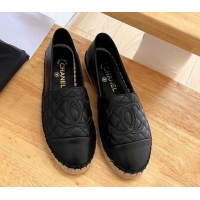 Reasonable Price Chanel Quilted Lambskin Espadrilles Black 090808