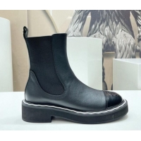 Good Quality Chanel Leather Ankle Chelsea Boots Black 090825