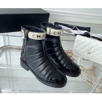 Perfect Chanel Quilted Lambskin Ankle Boots Black 092116