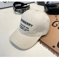 Buy Discount Burberry Horseferry Cotton Baseball Hat B10937 White 2022