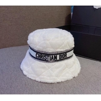 Famous Brand Dior Fur Bucket Hat 1122121 White 2022