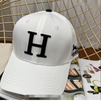 Reasonable Price Hermes Fabric Baseball Hat 1122126 White 2022