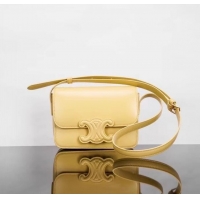 Luxury Cheap Celine TEEN CLASSIC BAG IN BOX CALFSKIN 199233 light yellow