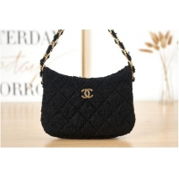 Unique Grade CHANEL SMALL Tweed & Gold-Tone Metal AS3562 BLACK