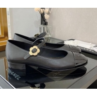 Best Quality Chanel Calfskin Mary Janes Ballerinas G39582 Black 101297